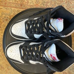 Nike Kids Sneakers Black and White with Red Logo